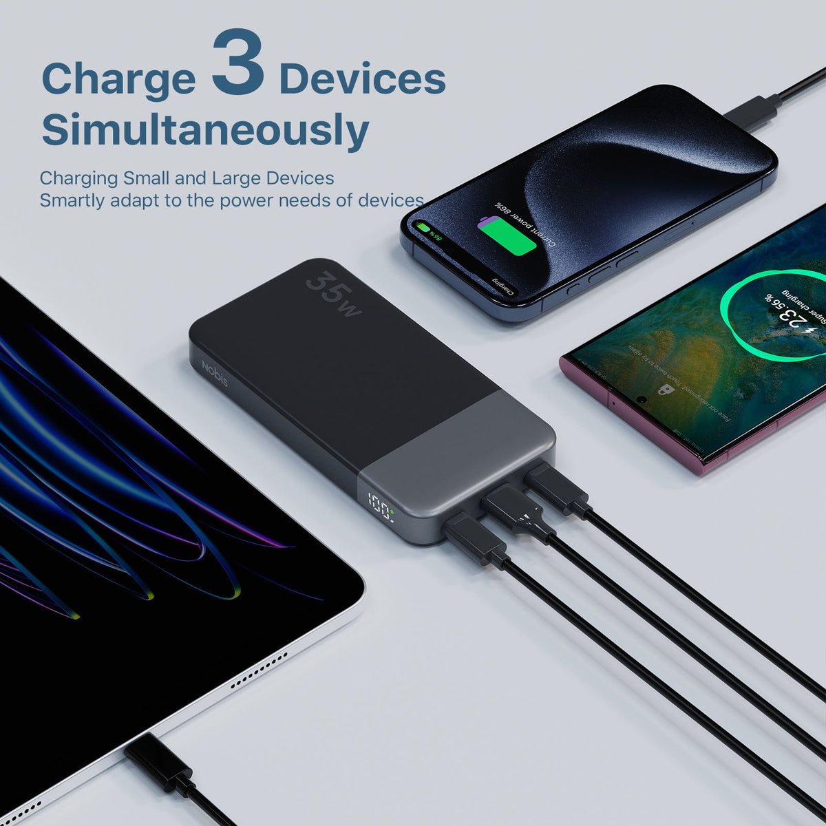 Factory Direct 35W High-Capacity Waterproof Power Bank with LED Display 10000mAh Fast Charging for iPhone 1513 Series for Galaxy