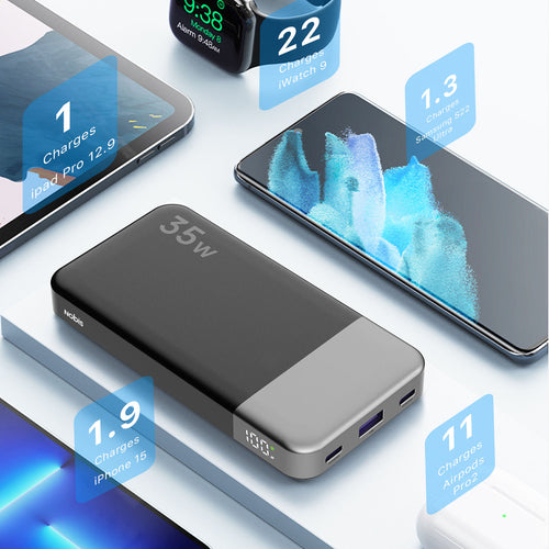 Factory Direct 35W High-Capacity Waterproof Power Bank with LED Display 10000mAh Fast Charging for iPhone 1513 Series for Galaxy